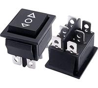 Interruttore singolo, interruttore a pulsante, 2 pezzi 6 pin On Off On Interruttore a bilanciere momentaneo AC 250 V/10 A 125 V/15 A Nero DPDT 3 posizioni Interruttore a bilanciere for barca auto for
