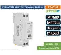INTERRUTTORE SMART CONTROLLO APP TUYA WIFI 40A SU GUIDA DIN 1M 1P 220V