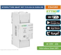 ETTROIT ESA3263 interruttore Smart Tuya Wifi 63A su Guida DIN 2M 1P 220V, Contro