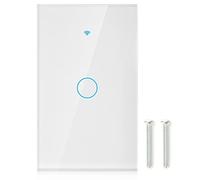 Interruttore Smart WiFi, Interruttore Smart Light, Interruttore Touch Screen WiFi Cerchio Singolo Per Ca 90-250 V a 1 Via(bianco)