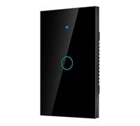 Interruttore Smart WiFi Interruttore touch a 1 via AC 90-250 V App a giro singolo Sistema di controllo remoto wireless Controllo vocale Wi-Fi (nero USA)(Nero)