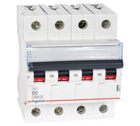 Interruttore sovracorrente 4P B 6A 6kA AC S304 S300 TX3 403413
