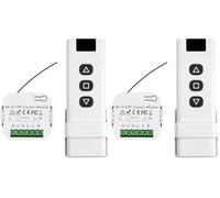 Interruttore Tapparelle WiFi, con Telecomandi RF e Modulo Ricevitore, Controllo Tapparelle Elettriche per Tende e Persiane, 433MHz Modulo Comando Timer, Smart Life Dispositivi (Confezione da 2)