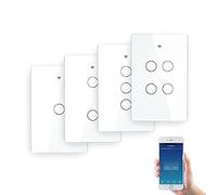 Interruttore Tapparelle WiFi,Interruttore WiFi Interruttore della luce intelligente del tattile a parete con neutro/né, nessun condensatore Smart Life 2/3 Way Control(3-Gang)