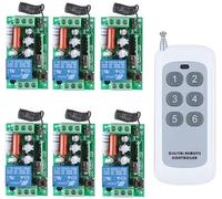 Interruttore telecomando 200 m, AC 230 V, 6 canali, relè, radiocomando, controllo radio, telecomando ricevitore per sala corridoio/LED/luce/controllo separato