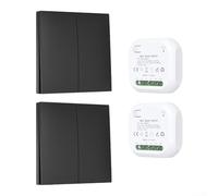 Interruttore telecomando wireless, confezione da 2 interruttori a distanza autogeneranti per batteria, controllo della luce, nessun cablaggio necessario, design impermeabile, per gli appassionati di