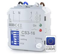 Interruttore temporizzato ELEKTROBOCK CS3-16 | relè temporizzato 230 V 16 A | adatto per LED | lunga durata | Relè multifunzione con 8 funzioni | controllo di ventilatori e pompe di circolazione