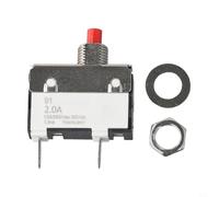 Interruttore termico 2A, interruttore di ripristino manuale con valutazione 2A 125/250VAC 50VDC, costruzione in rame per protezione da sovracorrente e sovraccarico