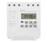 Interruttore Timer 3 Vie 380V Programmabile Settimanale ON/OFF con Relè Digitale, Interruttore Temporizzatore per Luci e Motori Trifase, 16A 4kW, Batteria Integrata, Guida DIN