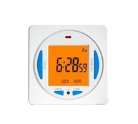 Interruttore timer digitale Interruttore orario digitale programmabile elettronico a 7 giorni con contatto bagnato, controllo relè AC 220V 10A, tensione di uscita(Orange)