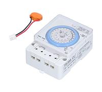 Interruttore Timer Meccanico 24 Ore, Controllo Orario con Quarzo, 100-240V - Risparmio Energetico, Batteria Ricaricabile e Scocca Ignifuga per Uso Industriale