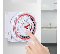 Interruttore timer riscaldatore con ciclo di 24 ore e 48 segmenti di programma per il controllo dei sistemi di riscaldamento centralizzato, filtri dell'acqua e luci festive, include manopola di