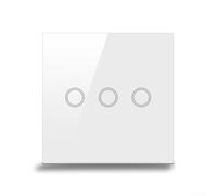 Interruttore touch a 3 bande con avvio elettronico, sicuro per lampadine a LED e a incandescenza, design in vetro temperato per spazi moderni (nero)