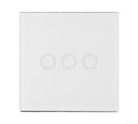 Interruttore touch a 3 bande dal design elegante con indicatore LED compatibile con varie soluzioni di illuminazione (bianco)