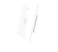 Interruttore Touch da Parete WiFi 2.4G + BLE + RF 433MHz, Vetro Temperato Bianco, 1 Tasto, 120X72X38mm Per Scatola 503 Italiano, App TUYA Smart Life