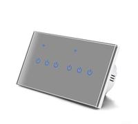 Interruttore touch in vetro per una vita intelligente e per l'app Tuya con controllo vocale per luci ed elettrodomestici per un'integrazione domestica senza soluzione di continuità (6 gang)