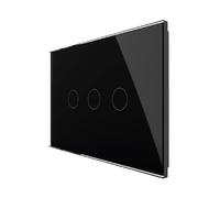 Interruttore Touch Interruttore della luce touch a 3 bande 110~220V, pannello in vetro, applique da parete con controllo screen(Noir)