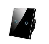 Interruttore Touch Interruttore della luce touch con sensore, pannello in vetro temperato, alimentazione 1/2/3 bande, 1 via, 220 V, lampada da parete, accensione/spegnimento(B605N-BLACK-02)