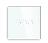 Interruttore Touch Interruttore luce touch 1/2/3 canali, pannello in vetro for 1/2 vie, interruttore 220 V(3Gang White,2Way)