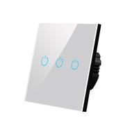 Interruttore Touch Interruttore luce touch 220V pannello in vetro temperato 1/2/3 gruppi interruttori 1 via(B605N-Gray-03)