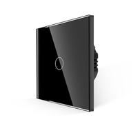 Interruttore Touch Interruttore luce touch 220V Pannello in vetro temperato con alimentazione a 1/2/3 bande Interruttori a 1 via(BLACK 1 gang)