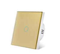 Interruttore Touch Interruttore luce touch AC 100-240V Pannello in vetro retroilluminato Interruttori 1/2/3 gang(Gold touch one)