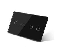 Interruttore Touch Interruttore Tattile A Parete A 4 Vie A 1 Via Doppio Pannello A 2 Canali Luce Bianco Nero GoldenClass Retroilluminazione Impermeabile(Noir)