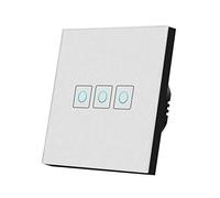 Interruttore Touch Interruttore Tattile Leggero Lampada Da Parete Con Sensore 220V Standard Pannello In Vetro Temperato 1/2/3 Gruppi Impermeabile Intelligente No(Ng White 3 Touch)