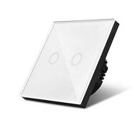 Interruttore Touch Interruttore Tattile Leggero Lampada Da Parete Con Sensore 220V Standard Pannello In Vetro Temperato 1/2/3 Gruppi Impermeabile Intelligente No(White 2 Only)