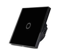 Interruttore Touch Interruttore Tattile Leggero Lampada Da Parete Con Sensore 220V Standard Pannello In Vetro Temperato 1/2/3 Gruppi Impermeabile Intelligente No(Black 1 Only)