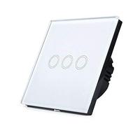 Interruttore Touch Interruttore Tattile Leggero Lampada Da Parete Con Sensore 220V Standard Pannello In Vetro Temperato 1/2/3 Gruppi Impermeabile Intelligente No(White 3 Only)