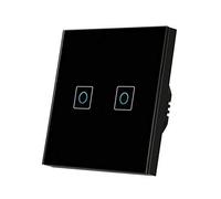 Interruttore Touch Interruttore Tattile Leggero Lampada Da Parete Con Sensore 220V Standard Pannello In Vetro Temperato 1/2/3 Gruppi Impermeabile Intelligente No(Ng Black 2 Touch)