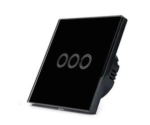Interruttore Touch Interruttore Tattile Leggero Lampada Da Parete Con Sensore 220V Standard Pannello In Vetro Temperato 1/2/3 Gruppi Impermeabile Intelligente No(Black 3 Only)