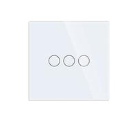 Interruttore Touch Interruttore touch for luce, 1/2/3 canali, interruttore a pannello in vetro, for lampada da parete(White-3G)