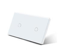 Interruttore Touch Interruttori Della Luce Intelligenti A Doppia Sensore Tattile Interruttore A Parete Vetro 2 Gruppi A 1 Via Nera Scura Bianco Nero Dorato 300 W/Gruppo(White 2gang)