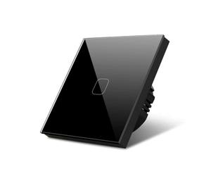 Interruttore Touch Interruttori Della Luce Intelligenti Impermeabile 1/2/3 Gang Interruttore Tattile Leggero 220V Sensore Standard Lampada Da Parete Modulo Pannello In Vetro Temperato(1 Gang Black)