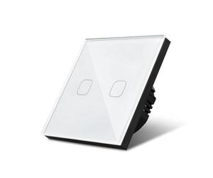 Interruttore Touch Interruttori Della Luce Intelligenti Impermeabile 1/2/3 Gang Interruttore Tattile Leggero 220V Sensore Standard Lampada Da Parete Modulo Pannello In Vetro Temperato(2 Gang White)