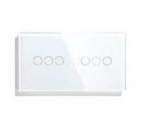 Interruttore Touch Interruttori Della Luce Intelligenti Interruttore A Sensore Tattile A Parete Di Lusso A 6 Gang for La Casa 157mm Pannello Classe In Cristallo Dorato Bianco Nero 3 Colori(White)
