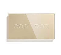 Interruttore Touch Interruttori Della Luce Intelligenti Interruttore A Sensore Tattile A Parete Di Lusso A 6 Gang for La Casa 157mm Pannello Classe In Cristallo Dorato Bianco Nero 3 Colori(Gold)