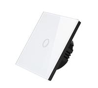 Interruttore Touch Interruttori Della Luce Intelligenti Interruttore Del Sensore Tattile A Parete Pannello In Vetro Piastra Elettrica A 1 Banda A Via(White,1-Gang)
