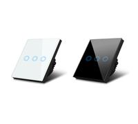 Maclean Energy Interruttore touch Adattatore LED Elegante e Moderno (Bianco, Triplo Rotondo)