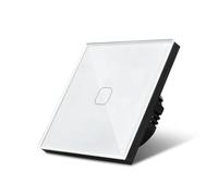 Interruttore Touch Modulo Pannello In Vetro Temperato for Lampada Da Parete Con Sensore Standard Impermeabile 1/2/3 Gang Light Touch Switch 220V(1 Gang White)