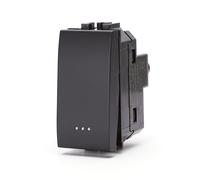 Interruttore unipolare 16AX nero compatibile anche con BTicino Livinglight