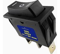 Interruttore Unipolare 250V 16A 3 Faston 6,3mm 11 x 30 mm Corpo di Colore Nero Garanzia di 10 Anni - MONTERAL