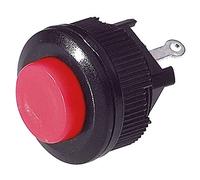 Interruttore unipolare a pulsante con tasto rosso, foro di montaggio diametro 16mm - 250V 1A