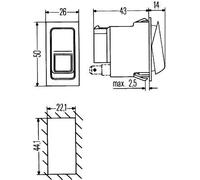 Hella Interruttore 6RH 007 832-381 Comando ribaltamento 8 raccordi Variante II+I-0
