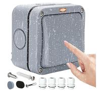 Interruttore universale resistente alle intemperie con spia di controllo - IP66 impermeabile, 20 A, grigio, per esterni, giardino, balcone, 1 corridoio