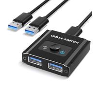 Interruttore USB 3.0, commutatore USB bidirezionale 2 in 1 out/1 in 2 out, commutatore USB in alluminio 2 computer condividi stampante mouse tastiera, selettore splitter USB, splitter stampante per