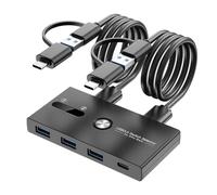 Interruttore USB C, interruttore USB 2 computer che condividono dispositivi USB C e A, interruttore USB a 4 porte per la condivisione di tastiera e mouse, interruttore USB stampante/scanner Hub con 2