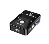 Interruttore video, Switch KVM USB Switcher 2/4 porte VGA Splitter 1920 * 1440 Video for dispositivo Tastiera Mouse Monitor Adattatore per uffici domestici, data center(2 in 1 output)
